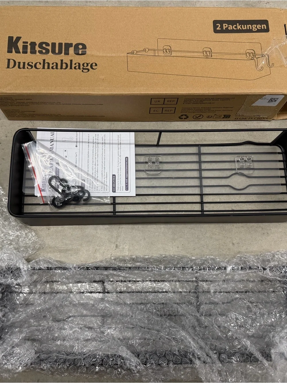 Over-the-Door Black Metal Storage Shelf - 2 Pack